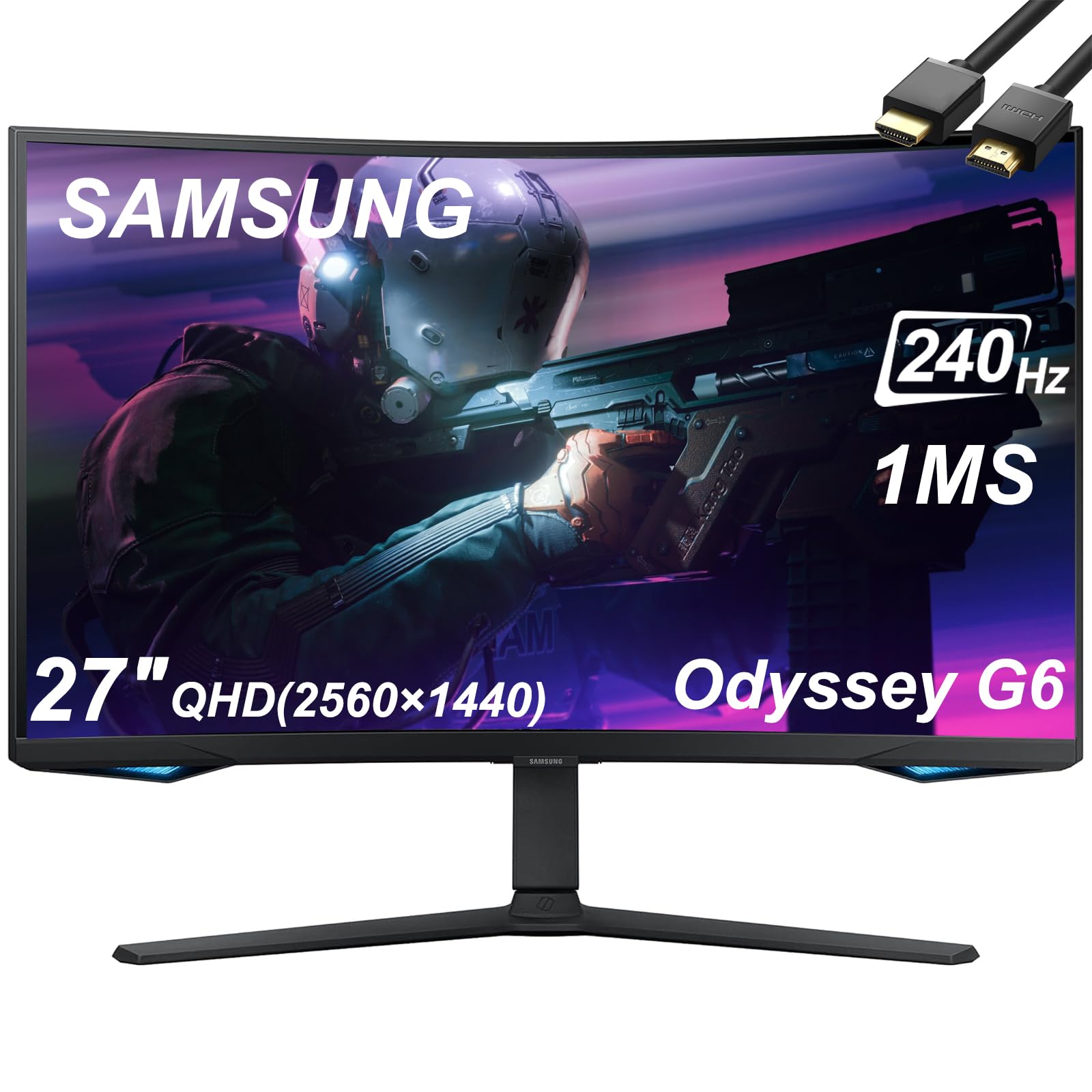 Foto 2 pulgar | Monitor Samsung Odyssey Serie G6 De 27 Pulgadas 1000r Qhd 240 Hz - Venta Internacional