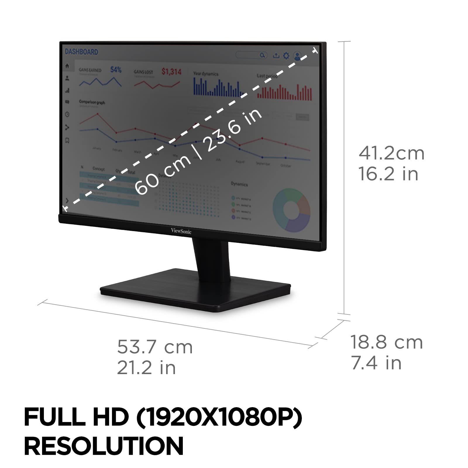 Foto 6 pulgar | Monitor Viewsonic Vs2447m, 24 Pulgadas, 1080p, 75 Hz, Freesync, Hdmi, Vga - Venta Internacional.