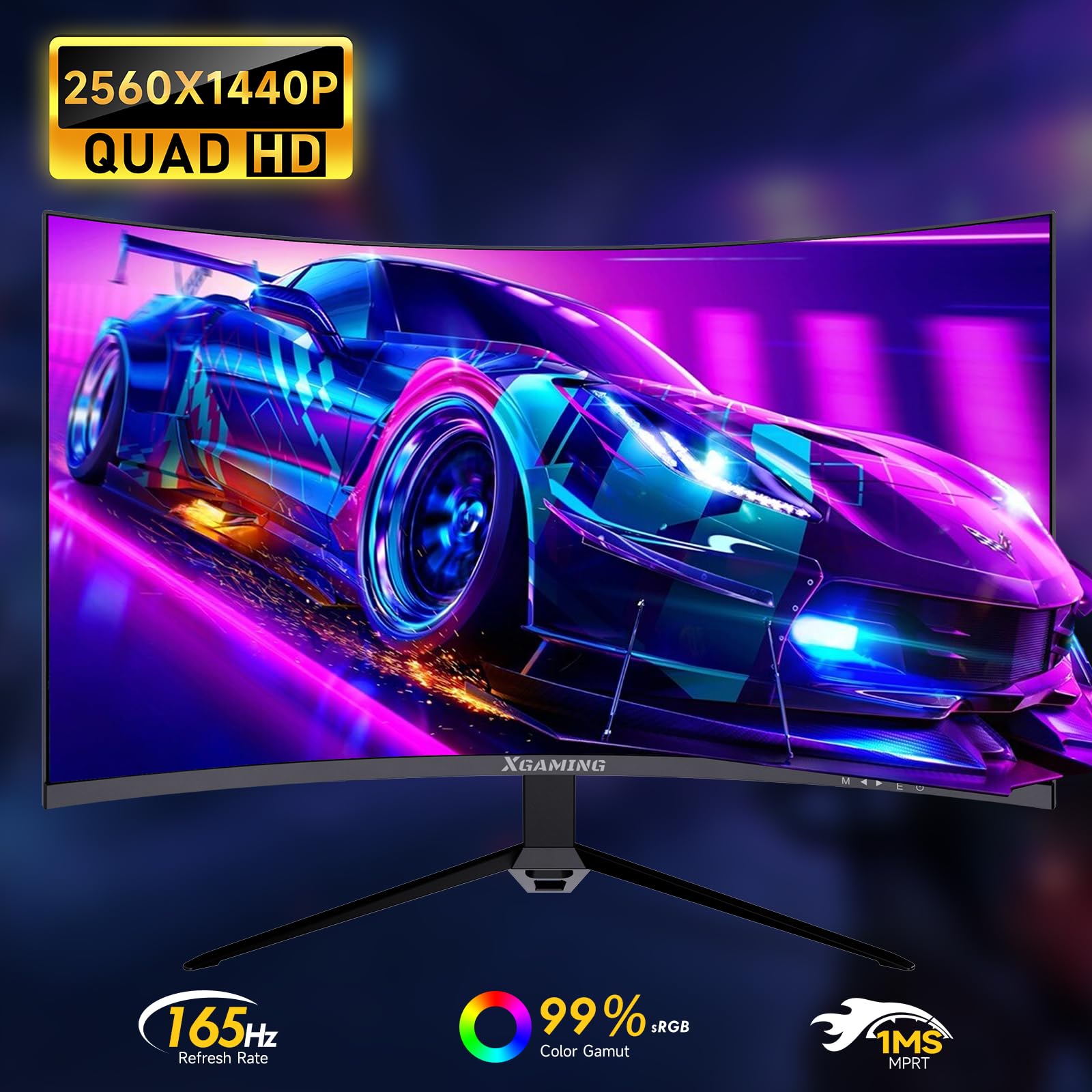 Foto 3 pulgar | Monitor Xgaming Curvo 2k 165 Hz 1500r Qhd De 27 Pulgadas, 2560 X 1440p - Venta Internacional.