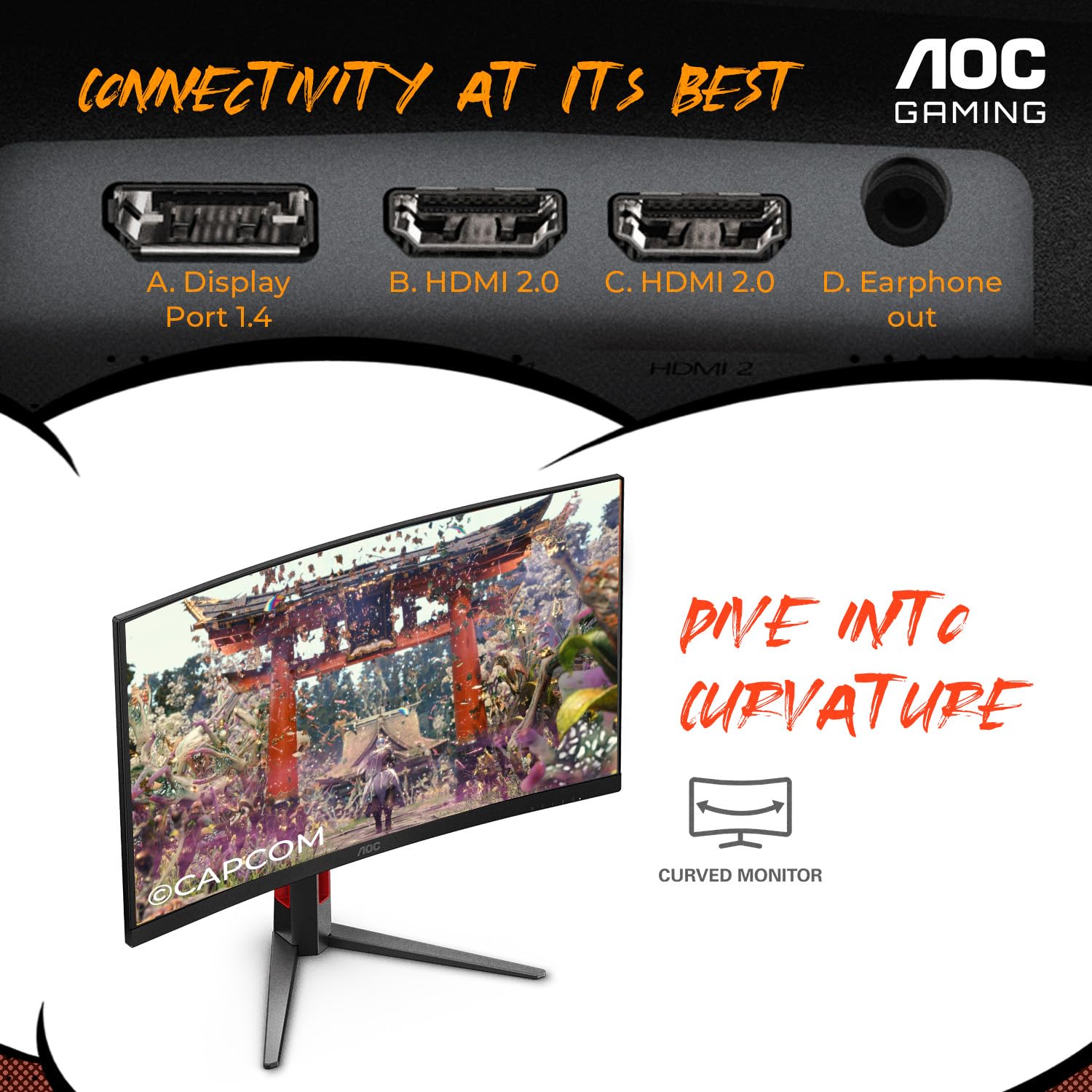 Foto 6 pulgar | Monitor Aoc C27g4zh, 27 Pulgadas, Curvo, Ultrarrápido, Fhd, 280 Hz, Hdmi/dp - Venta Internacional.