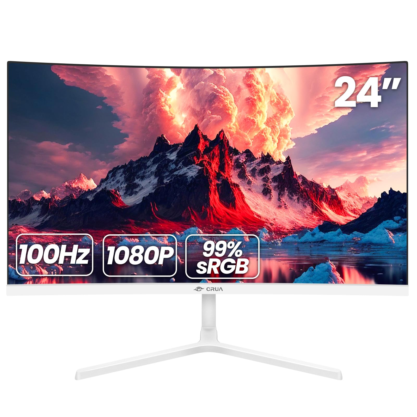 Monitor Curvo Crua 24'' Fhd 100 Hz Blanco - Venta Internacional