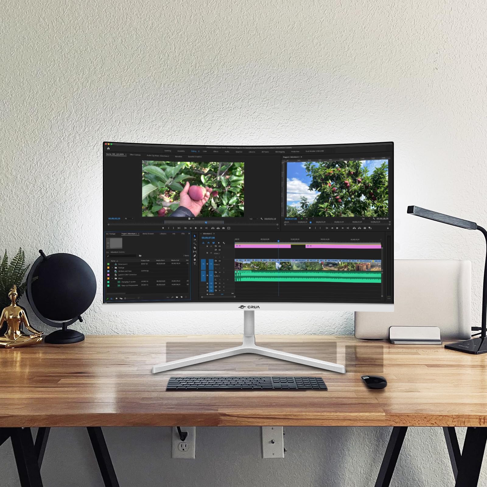 Foto 8 pulgar | Monitor Curvo Crua 24'' Fhd 100 Hz Blanco - Venta Internacional