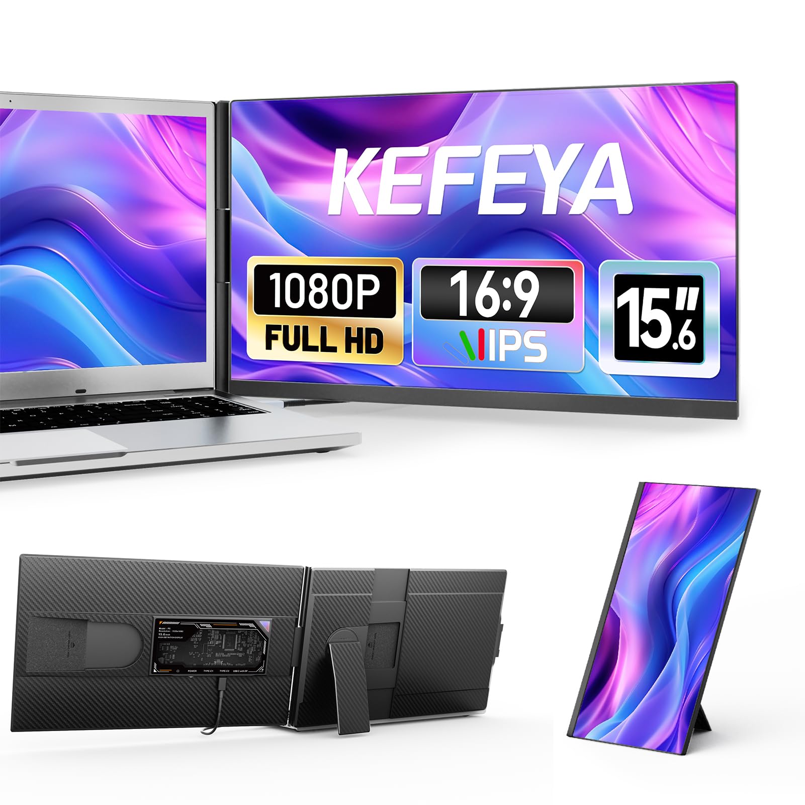 Foto 1 | Extensor De Pantalla Portátil Kefeya Para Portátil 15.6 Pulgadas Fhd 1080p - Venta Internacional.