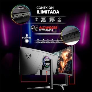 Foto 2 | Monitor Gamer Curvo 34 Balam Rush Ultra Explorer Mxt34p 1ms 165hz Ultra Wide Qhd Va Led Hdmi Dp Freesync Bocinas Negro