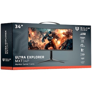 Foto 6 | Monitor Gamer Curvo 34 Balam Rush Ultra Explorer Mxt34p 1ms 165hz Ultra Wide Qhd Va Led Hdmi Dp Freesync Bocinas Negro