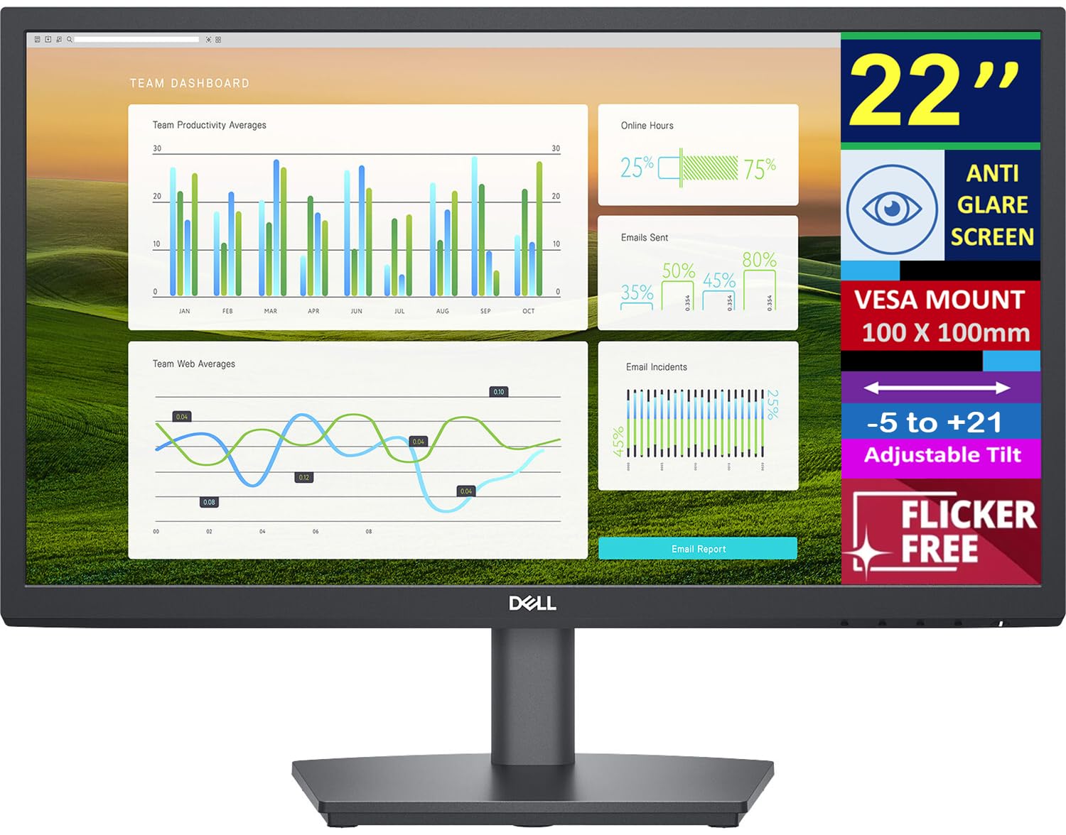 Foto 2 pulgar | Monitor Dell 22 Fhd Va Con Pantalla De 60 Hz Con Antirreflejo Y Altavoz - Venta Internacional.