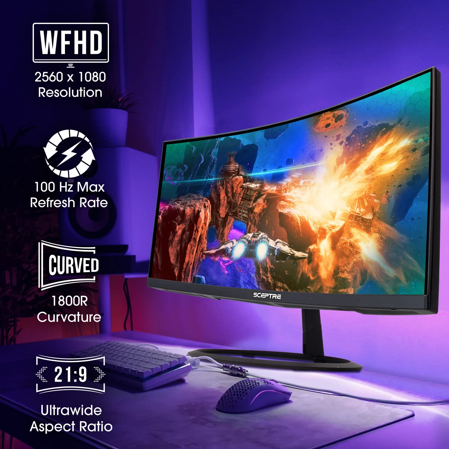 Foto 4 pulgar | Monitor Sceptre Curved De 30 Pulgadas 21:9 2560 X 1080p Ultrawide - Venta Internacional.