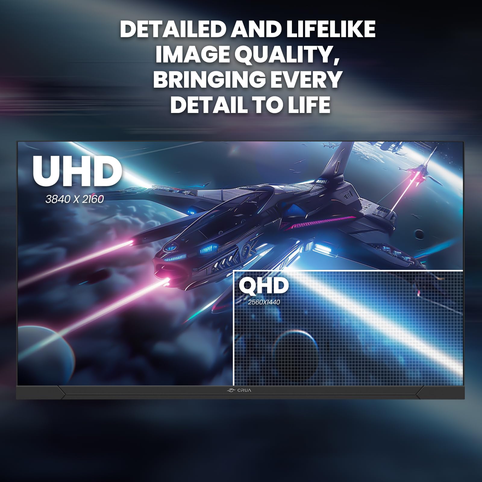 Foto 6 | Monitor Para Videojuegos Crua 4k Uhd 144 Hz Ips De 32 Pulgadas Con Freesync Hdr - Venta Internacional.