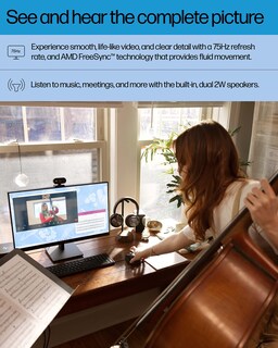 Foto 3 | Monitor Hp M27ha Fhd, Panel Ips De 27 Pulgadas Con Audio Incorporado - Venta Internacional.