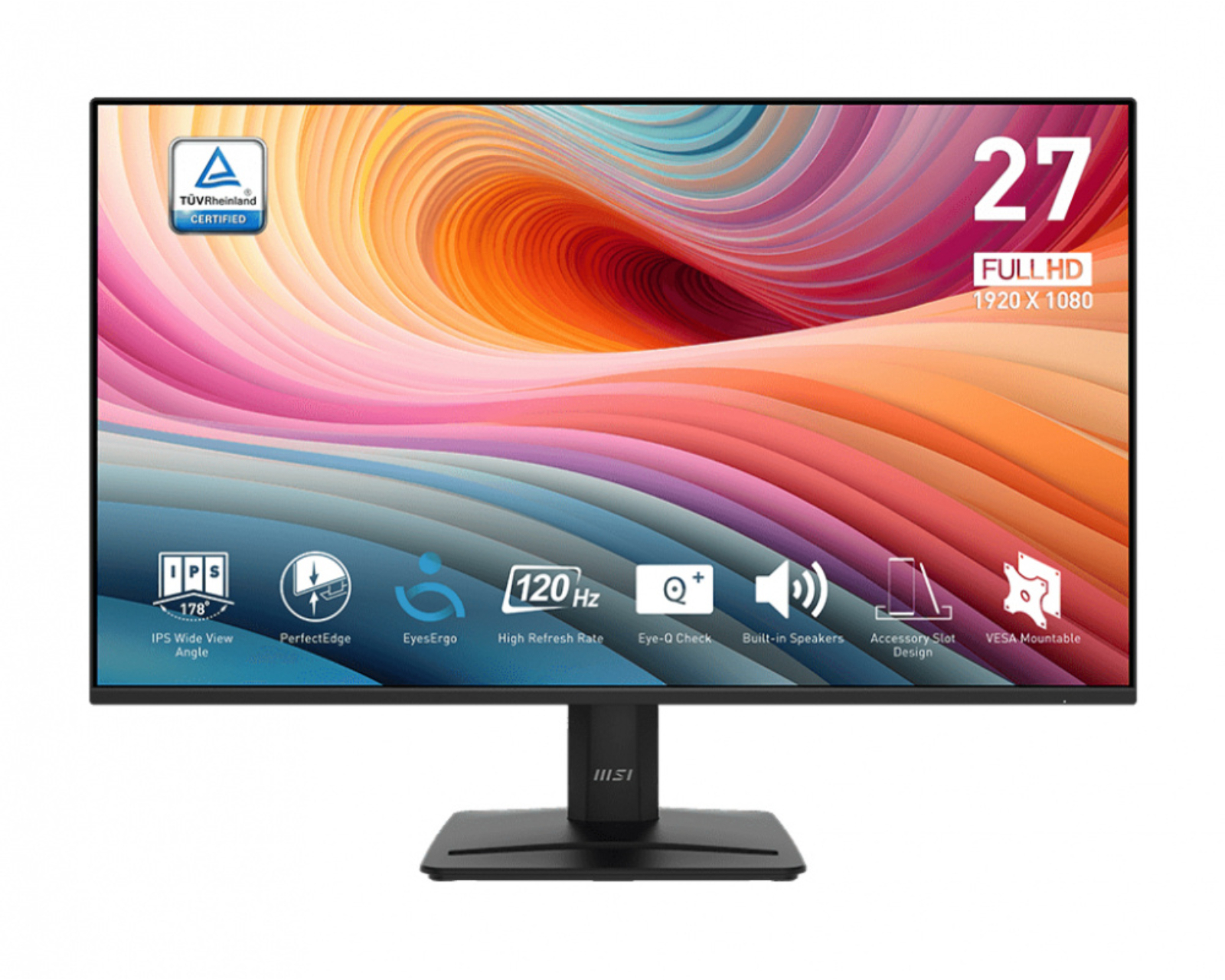 Monitor Msi Pro Mp275 E2 Led 27'', 1920x1080 Full Hd, 120hz, Hdmi/displayport, Bocinas Integradas, Negro