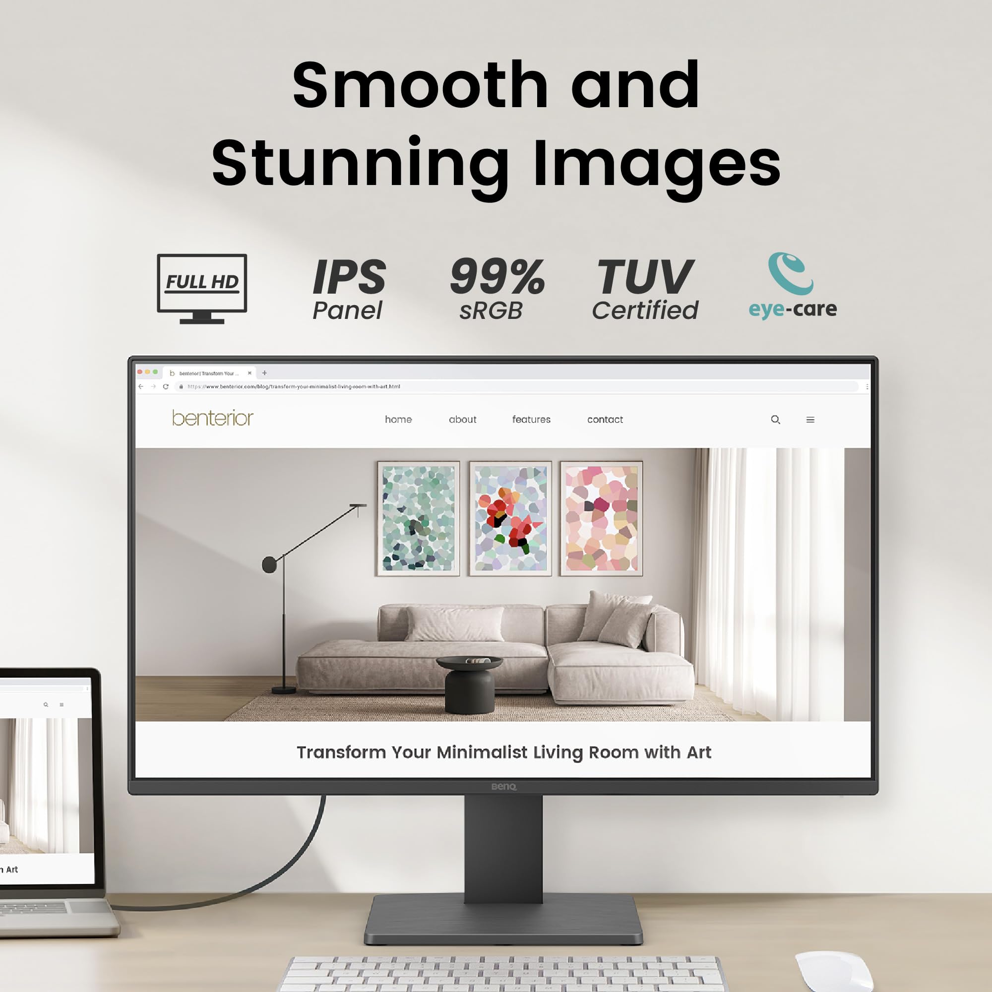 Foto 2 | Monitor Benq Gw2491 LEd de 23.8" de 1080p Fhd-Venta Internacional