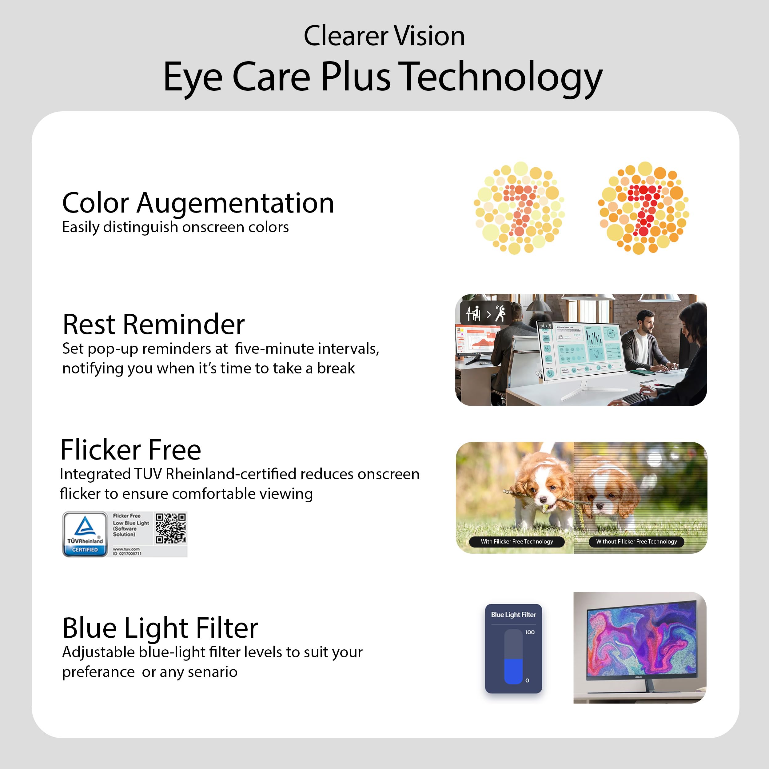 Foto 7 pulgar | Monitor Asus Vu249hfi-w 24'' Fhd 100hz Ips Eye Care - Venta Internacional.