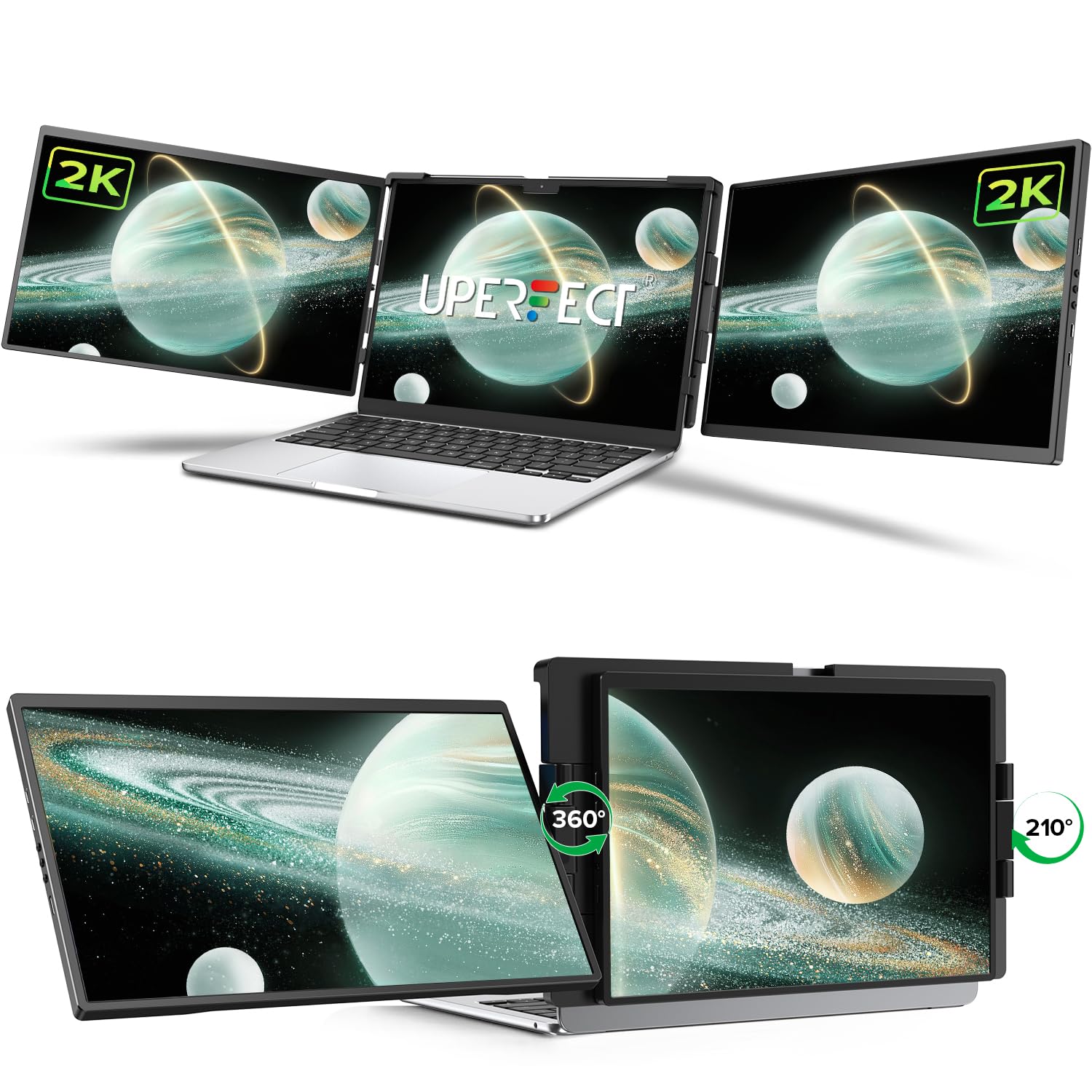 Extensor De Pantalla Para Portátil Uperfect 2k 14'' 360° Para 13.3-17.3 Pulgadas - Venta Internacional.