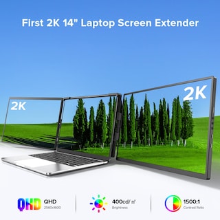 Foto 2 | Extensor De Pantalla Para Portátil Uperfect 2k 14'' 360° Para 13.3-17.3 Pulgadas - Venta Internacional.