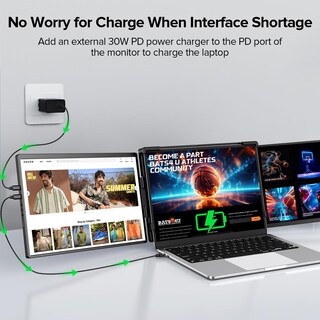 Foto 7 | Extensor De Pantalla Para Portátil Uperfect 2k 14'' 360° Para 13.3-17.3 Pulgadas - Venta Internacional.