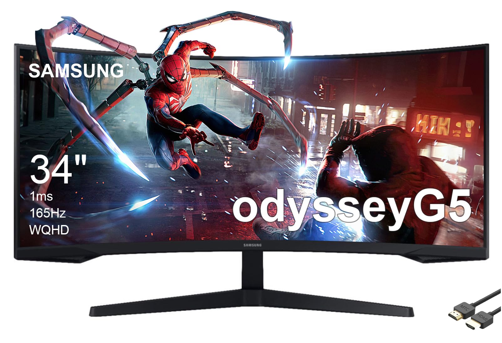 Monitor Para Videojuegos Samsung 34 Odyssey G5 Ultra-wide Wqhd 165hz - Venta Internacional.