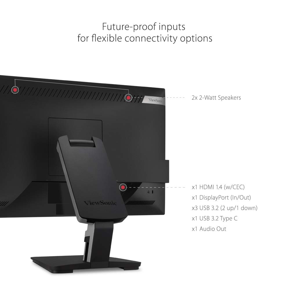 Foto 6 | Monitor Viewsonic Td2455 De 24 Pulgadas, 1080p, Ips, 10 Puntos Táctiles - Venta Internacional.