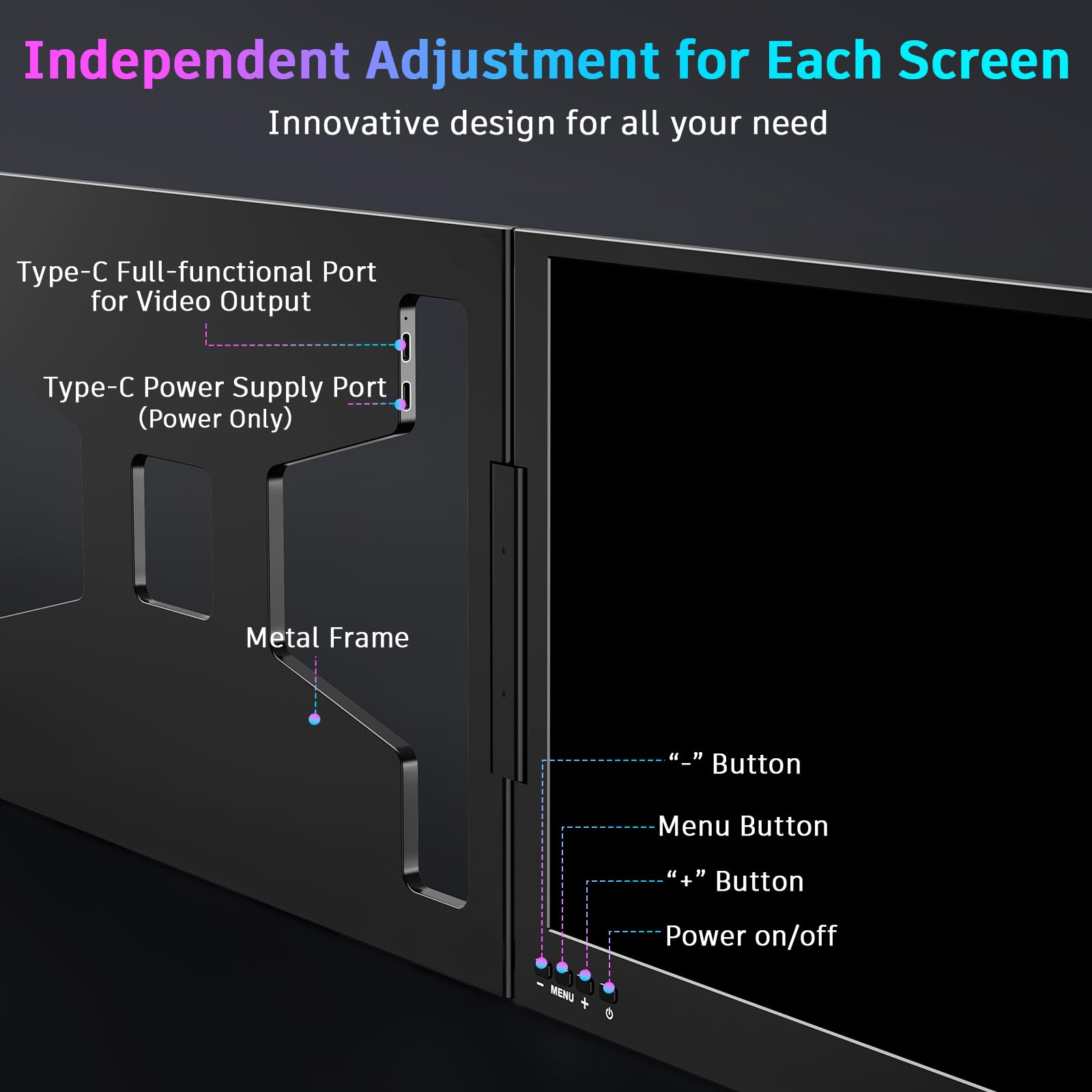 Foto 7 pulgar | Extensor De Pantalla Para Portátil Qqh Z80a, 15.6 Pulgadas, Fhd Ips, Triple Monitor - Venta Internacional.