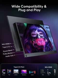 Foto 3 | Monitor Para Juegos Uperfect Portátil De 18,5 Pulgadas, 120 Hz Y 1080p