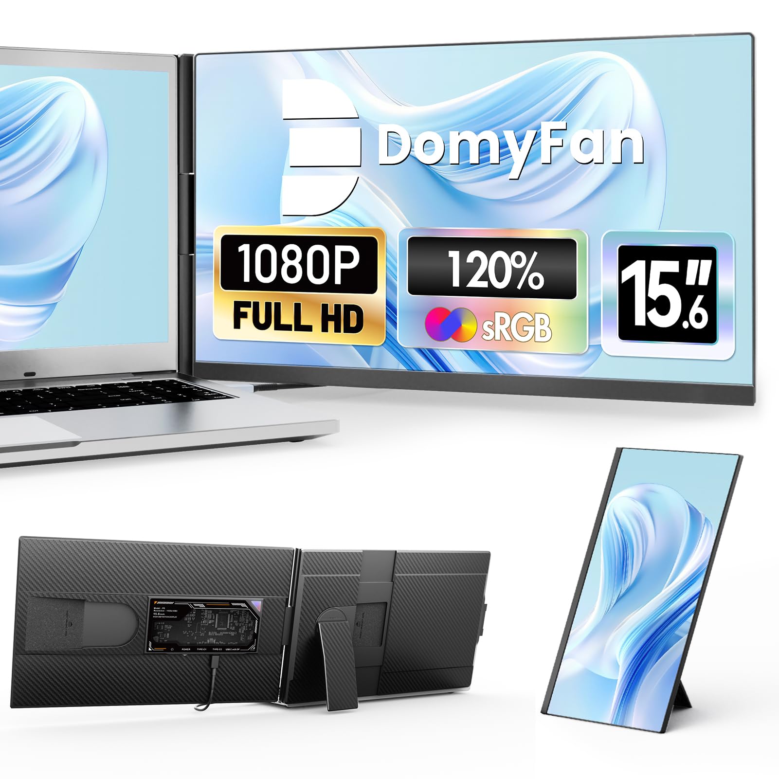 Foto 1 | Extensor De Pantalla Para Portátil Domyfan 15.6 Pulgadas Fhd 1080p Ips 120% Srgb - Venta Internacional.