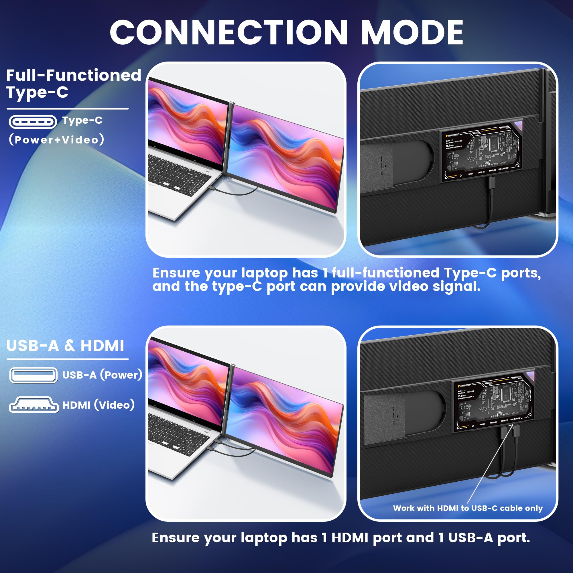 Foto 5 | Extensor De Pantalla Para Portátil Domyfan 15.6 Pulgadas Fhd 1080p Ips 120% Srgb - Venta Internacional.