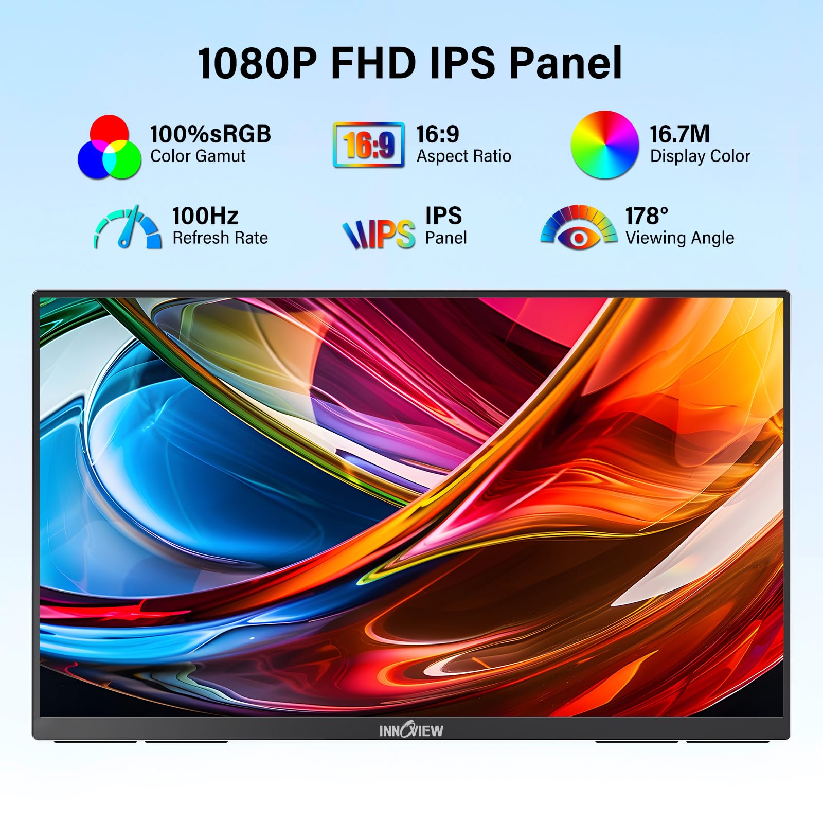 Foto 5 pulgar | Monitor Portátil Innoview 23,8'' 1080p Fhd 100 Hz 100% Srgb - Venta Internacional.