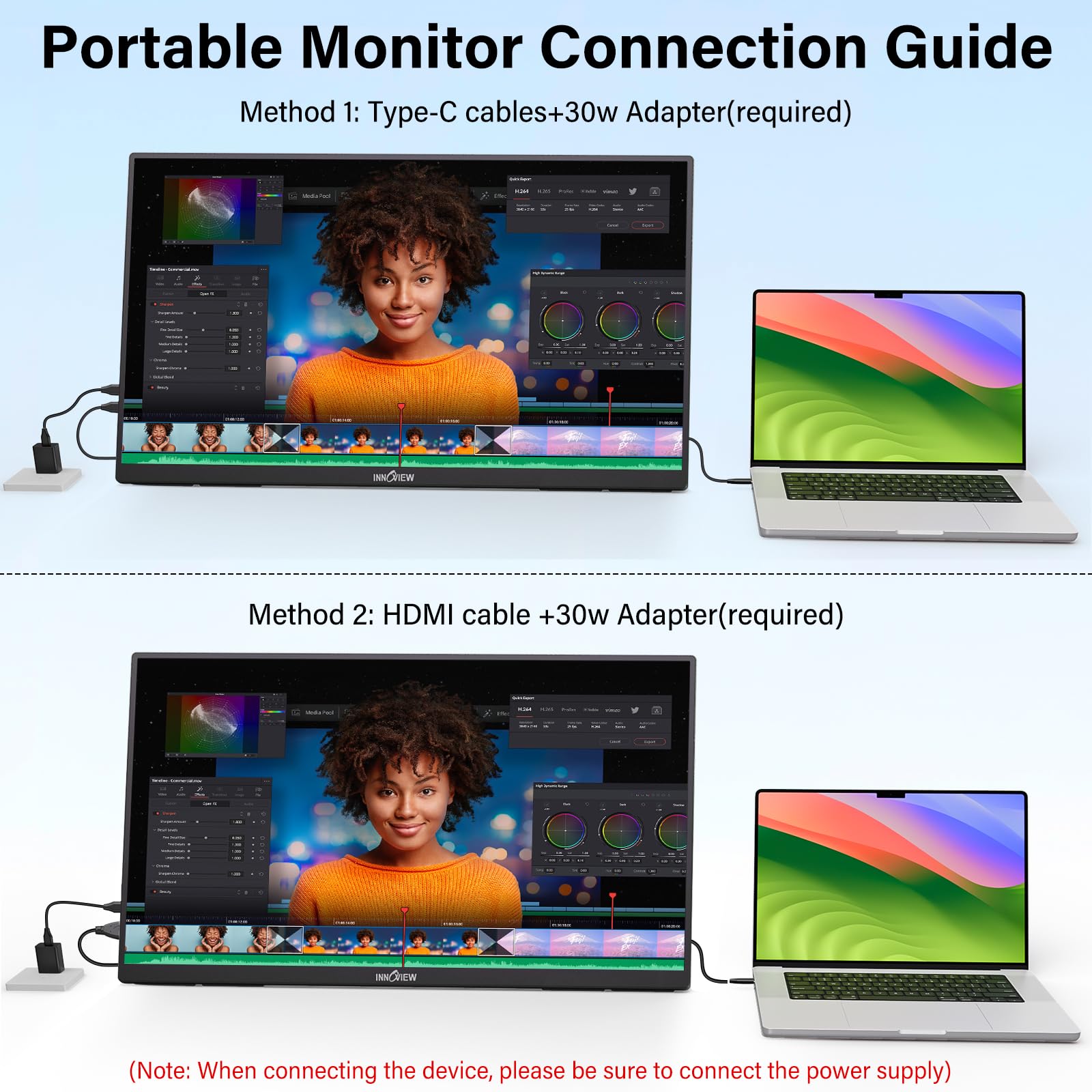 Foto 6 pulgar | Monitor Portátil Innoview 23,8'' 1080p Fhd 100 Hz 100% Srgb - Venta Internacional.