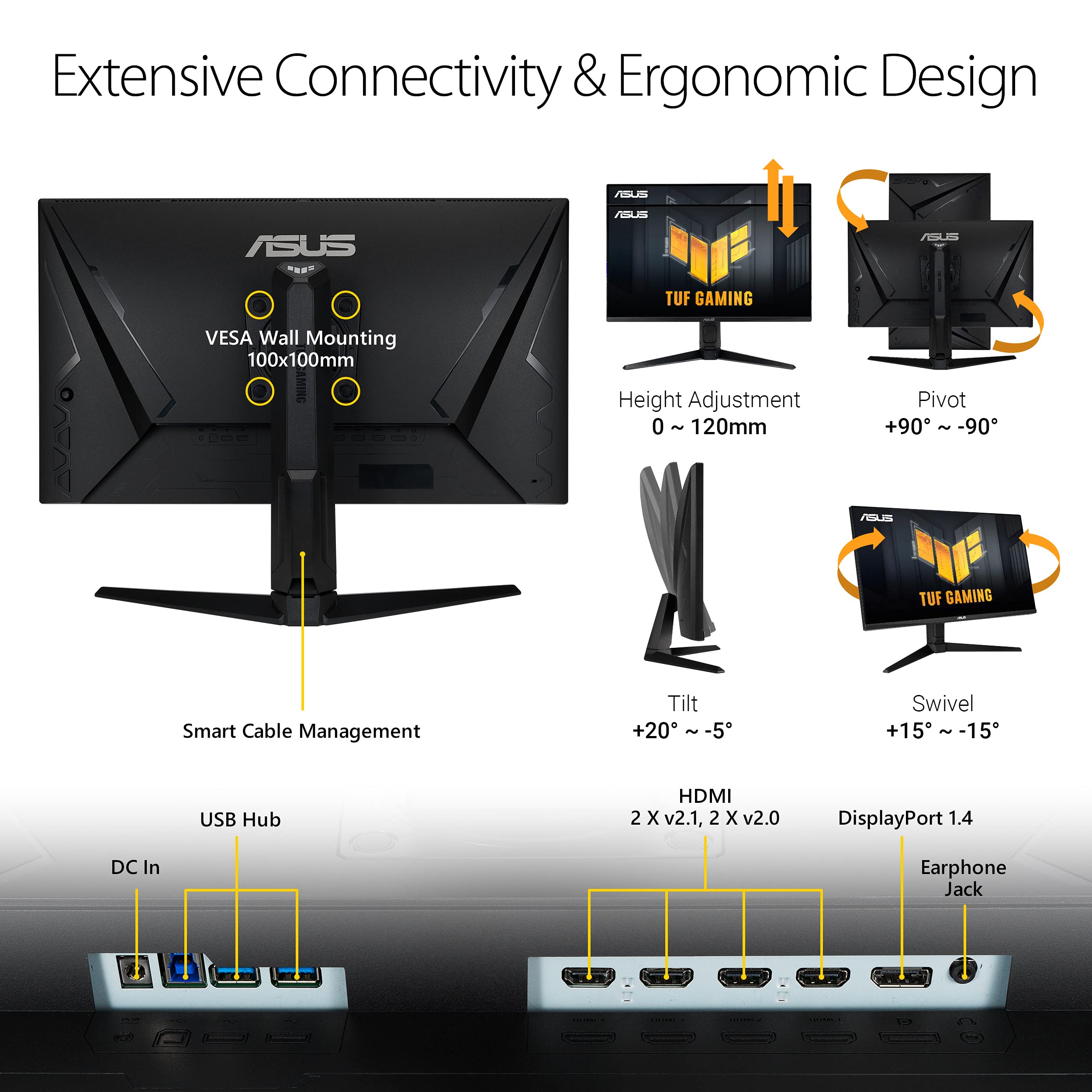 Foto 7 pulgar | Monitor Asus Tuf Gaming Vg28uql1a De 28 Pulgadas, 4k, 144 Hz, Hdmi 2.1 - Venta Internacional.
