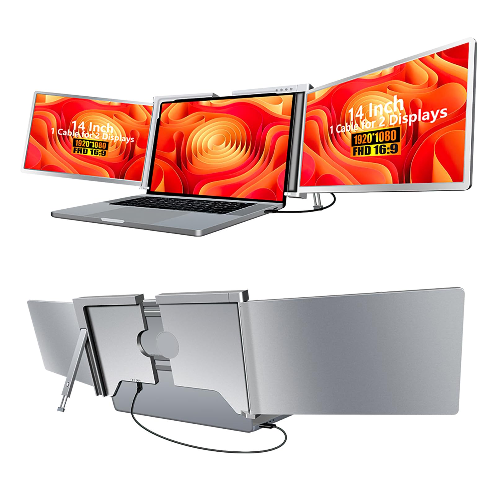 Foto 1 | Monitor Portátil Mnn 14 Triple Fhd 1080p Ips Para 13,3-17,3 Pulgadas - Venta Internacional.