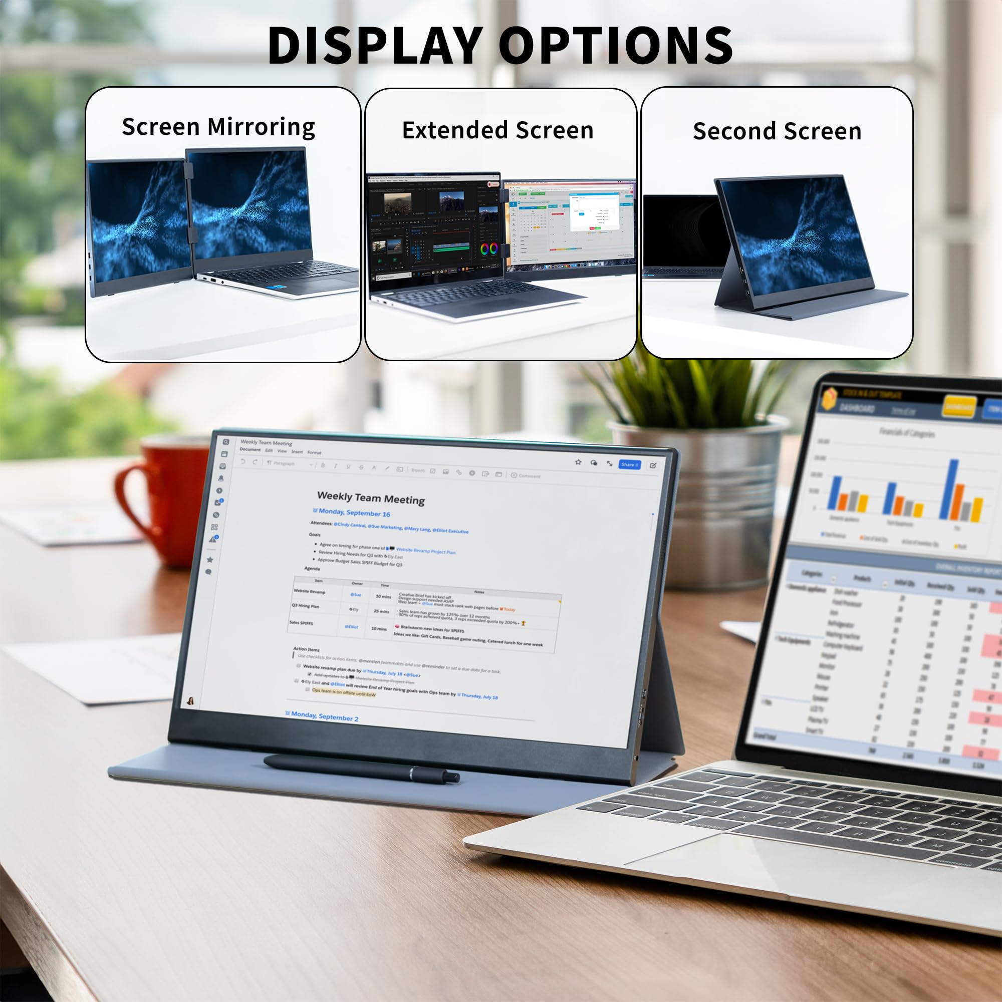 Foto 5 | Monitor Portátil Vivo Stand-pm01m De 15,6 Pulgadas Con Soporte Para Portátil - Venta Internacional.