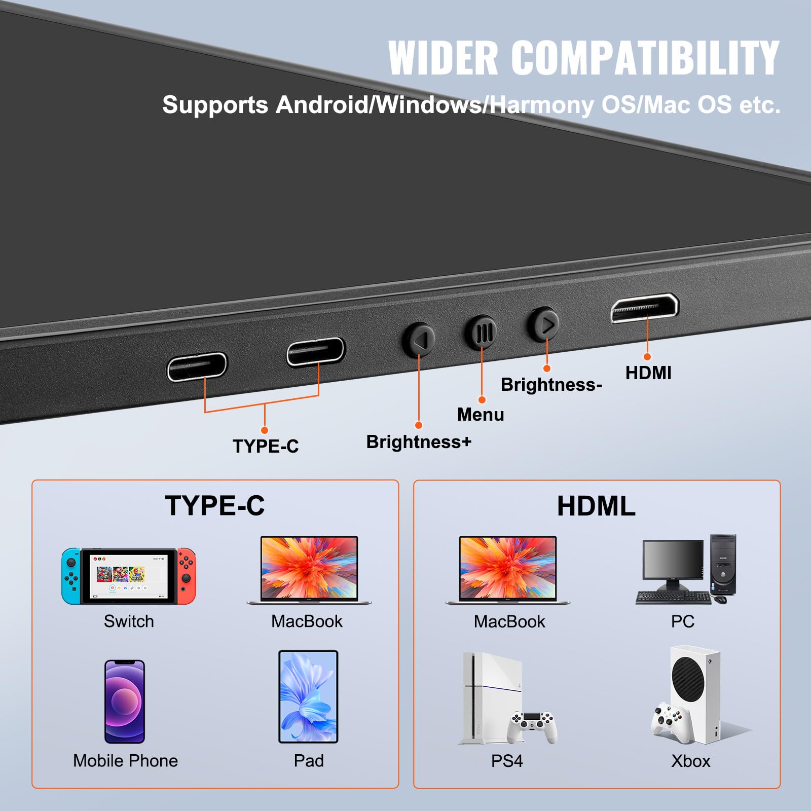 Foto 6 pulgar | Extensor De Pantalla Portátil Para Portátil Vevor 14'' Fhd 1080p Ips - Venta Internacional.