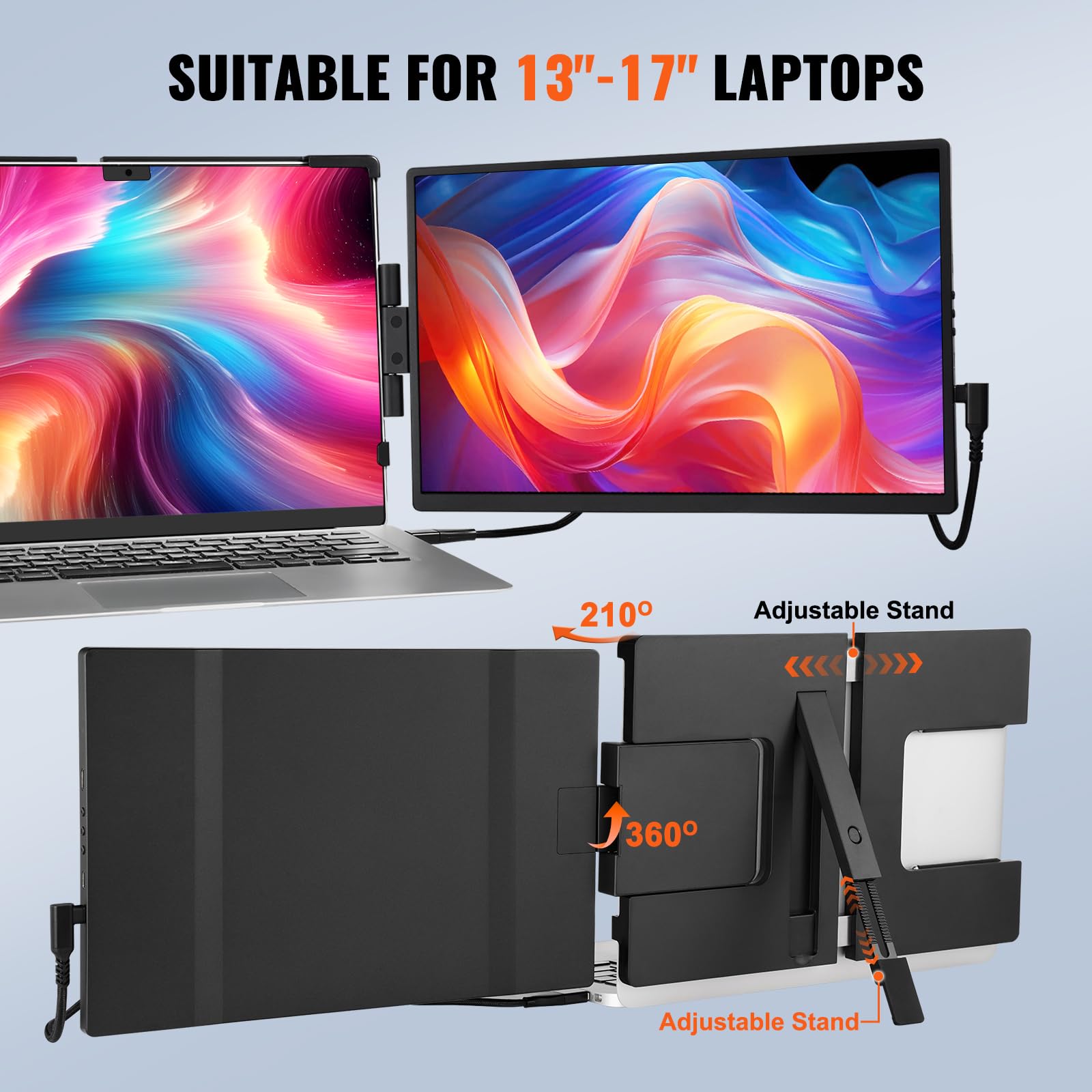 Foto 7 pulgar | Extensor De Pantalla Portátil Para Portátil Vevor 14'' Fhd 1080p Ips - Venta Internacional.