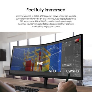 Foto 3 | Monitor Samsung Viewfinity Serie S65ua Ultrawide Qhd De 34 Pulgadas - Venta Internacional.
