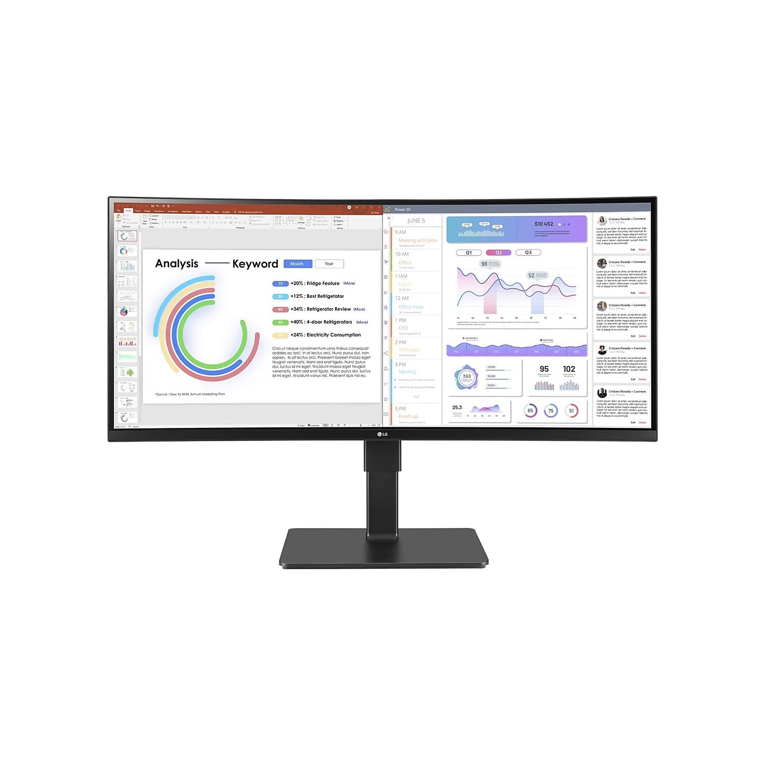 Foto 1 | Monitor Lg Ultrawide 34bq77qb-b 34 Webcam Uw-qhd Curvo - Venta Internacional.
