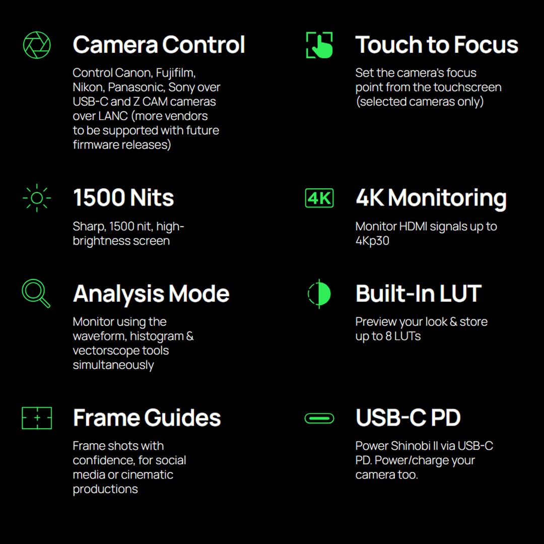 Foto 6 pulgar | Monitor Atomos Shinobi Ii Hdmi 4k Con Pantalla Táctil Hdr Negro - Venta Internacional.