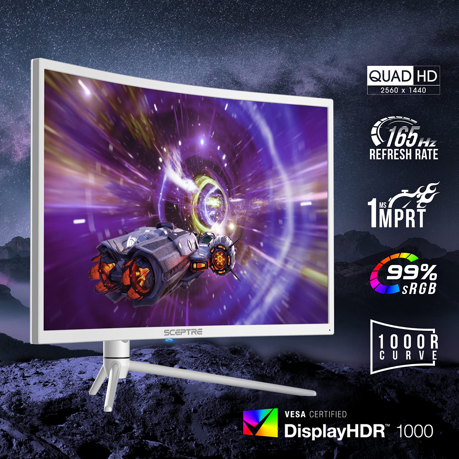 Foto 4 pulgar | Monitor Sceptre Curved Qhd Hdr1000 De 32 Pulgadas, 2560 X 1440, 165 Hz - Venta Internacional.