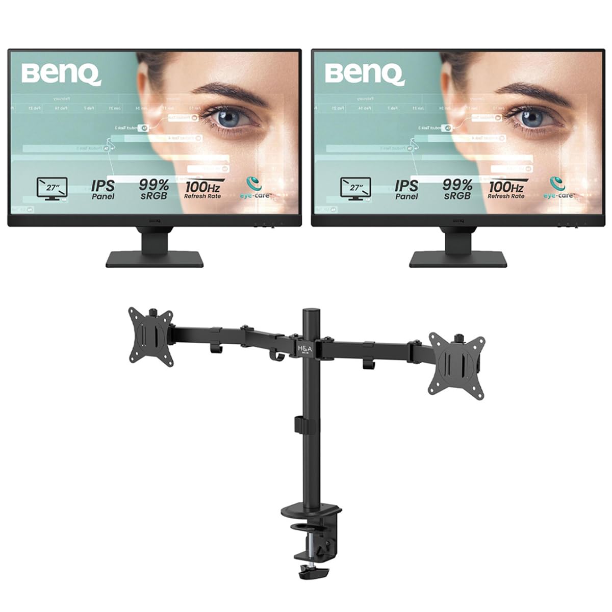 Monitor Benq Gw2790 Lcd Ips De 27 Pulgadas, Full Hd, 100 Hz, Paquete De 2 Con Sta - Venta Internacional.