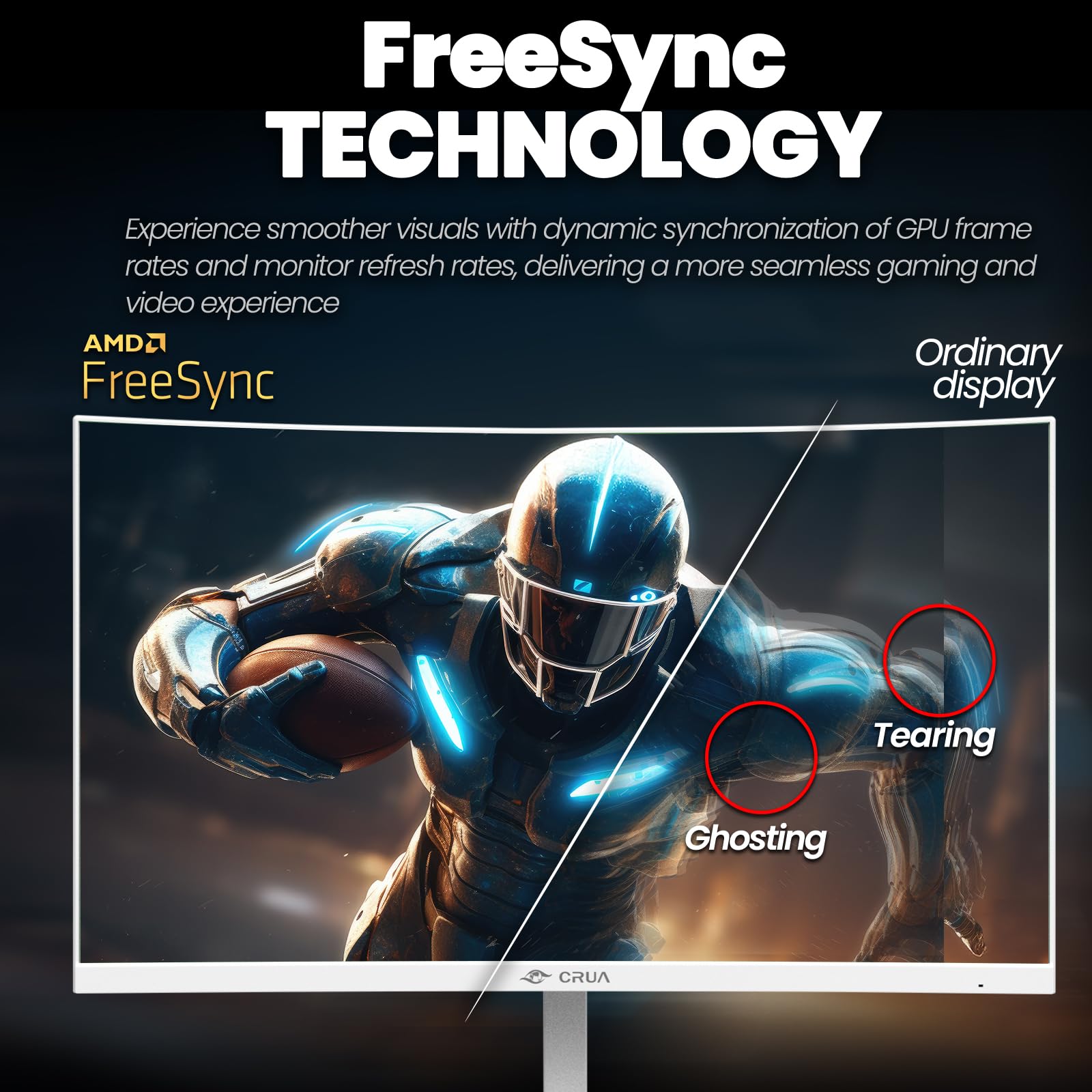 Foto 6 pulgar | Monitor Crua 24 Curvo 165 Hz/200 Hz Fhd 1920 X 1080 120% Srgb - Venta Internacional.