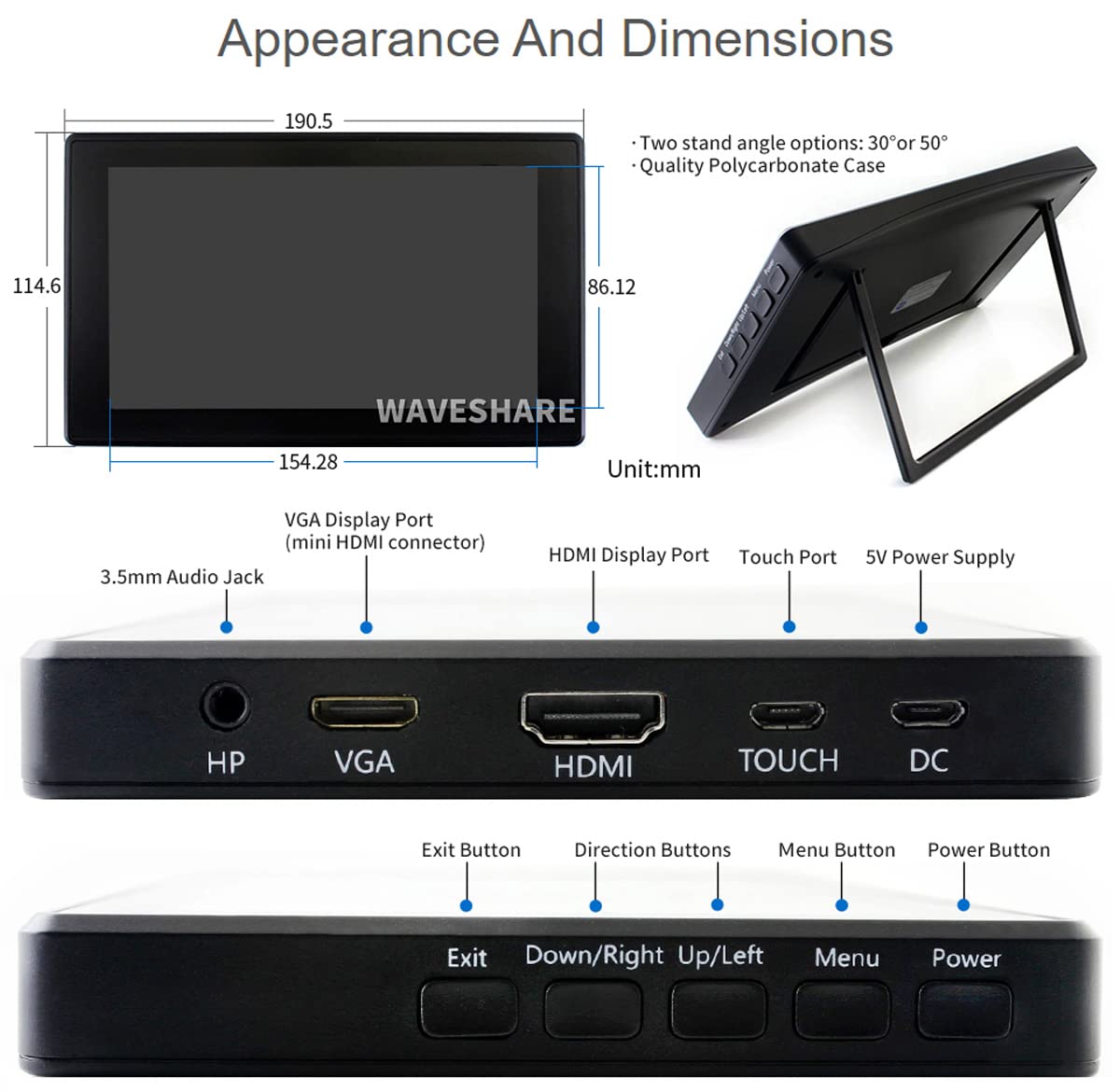 Foto 7 pulgar | Pantalla Táctil Lcd Waveshare Raspberry Pi 7 Pulgadas 1024x600 Ips - Venta Internacional.