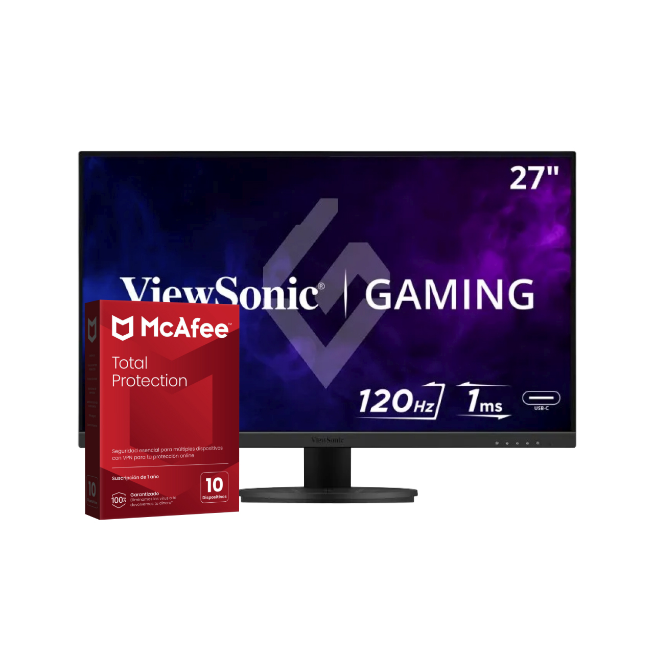 Foto 2 pulgar | Monitor Gamer Viewsonic Vx2716a 27'' 1080p 1ms 120hz  + Antivirus Mcafee Total Protection 10 Dispositivos (digital)