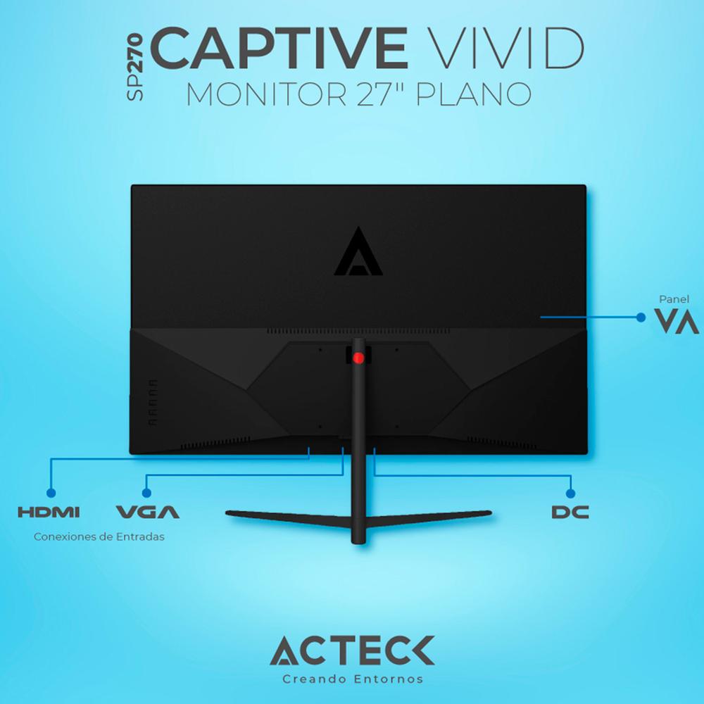 Foto 4 pulgar | Monitor 27 Acteck Captive Vivid Ii Sp270 5ms 100hz Full Hd Va Led Hdmi Ac-943154