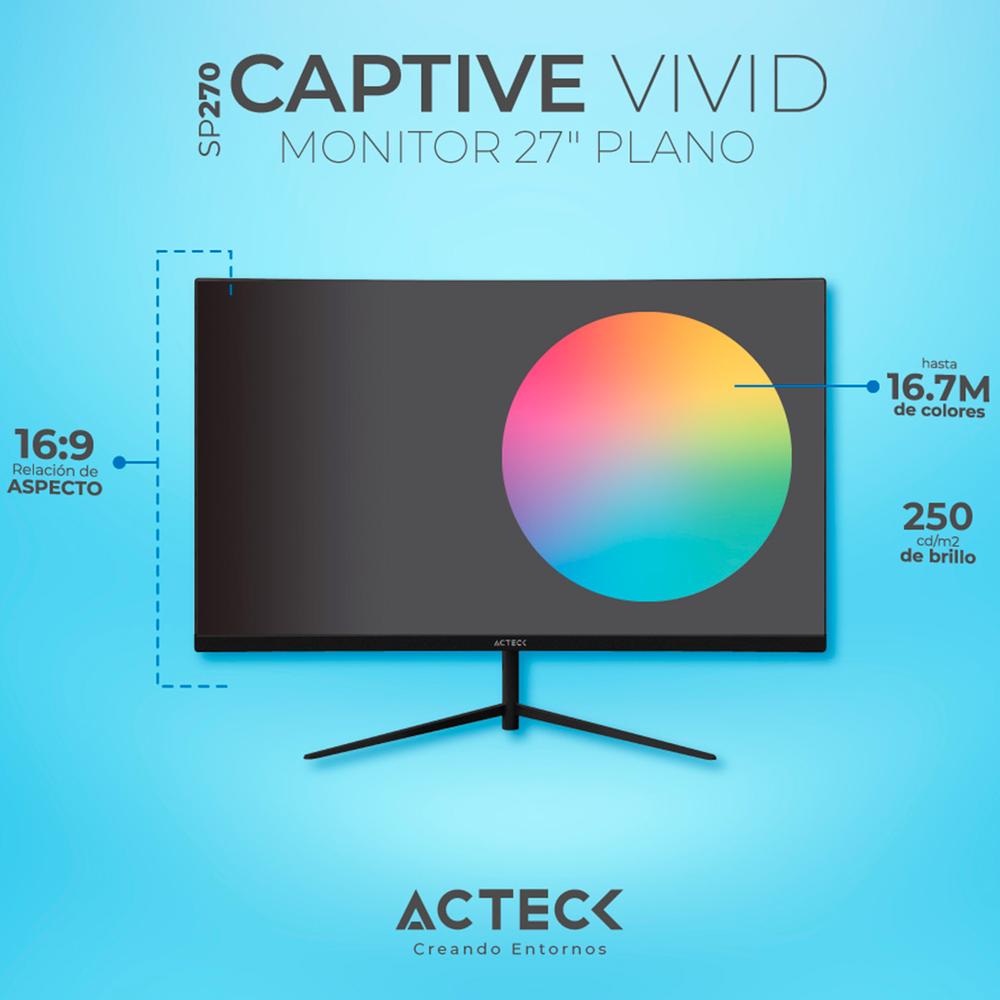 Foto 5 pulgar | Monitor 27 Acteck Captive Vivid Ii Sp270 5ms 100hz Full Hd Va Led Hdmi Ac-943154