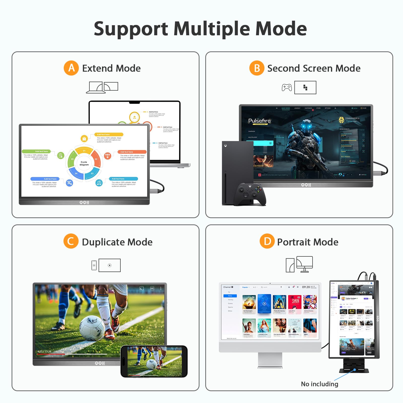 Foto 5 pulgar | Monitor Portátil Qqh Z12-3 15.6'' Fhd 1080p Usb-c Hdmi - Venta Internacional.
