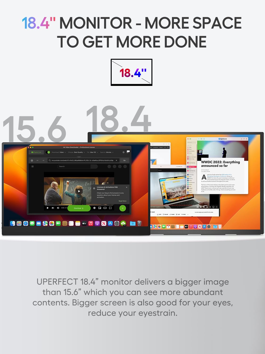 Foto 4 | Monitor Portátil Uperfect 4k De 18 Pulgadas Y 10 Bits Con Soporte Vesa - Venta Internacional.