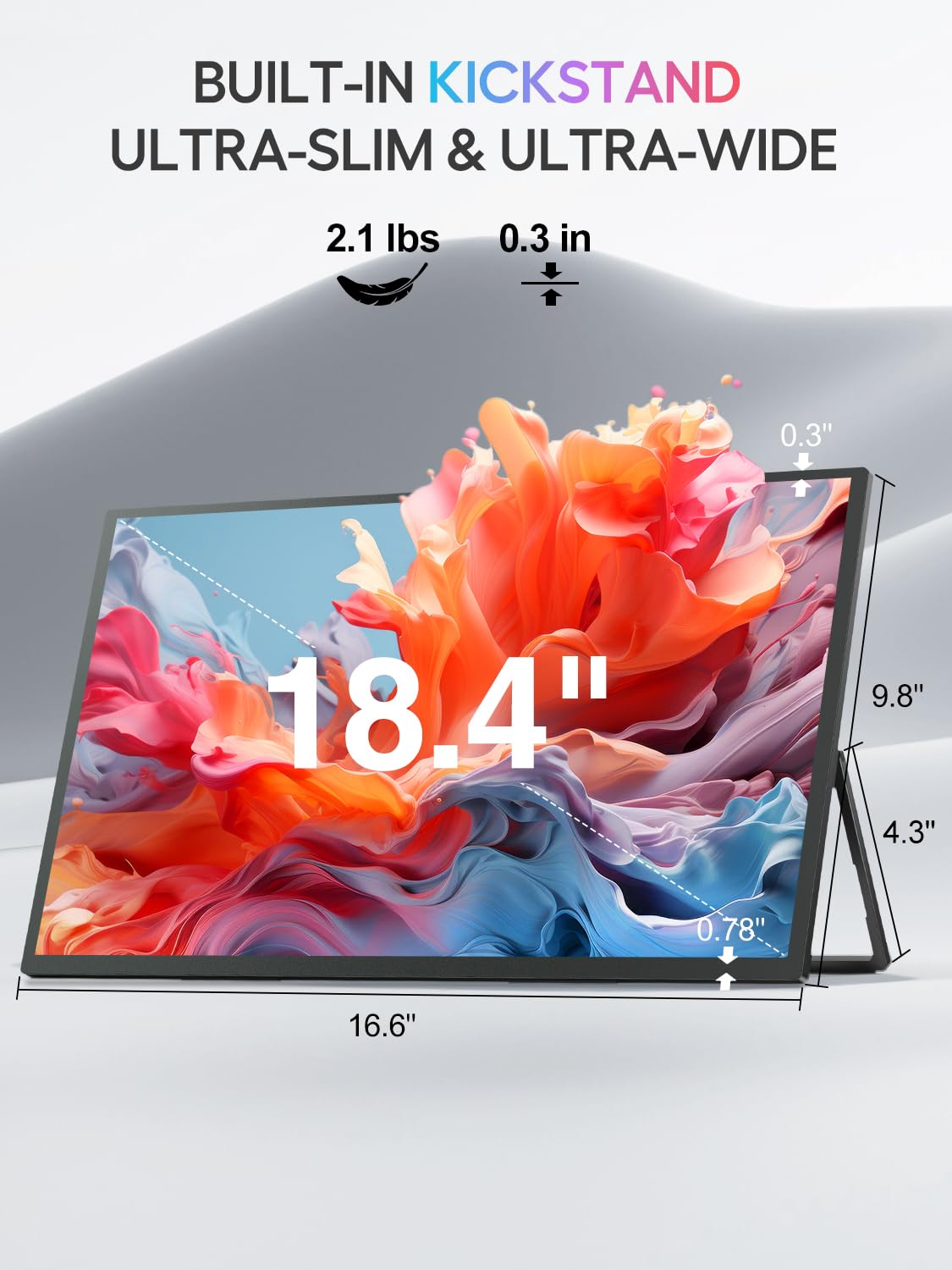 Foto 6 pulgar | Monitor Portátil Uperfect 4k De 18 Pulgadas Y 10 Bits Con Soporte Vesa - Venta Internacional.