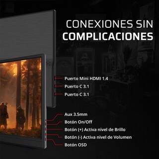 Foto 3 | Monitor Portatil 15.6 Balam Rush Nomad Nm15d 4ms 60hz Full Hd Ips Led Hdmi Usb-c Negro Br-943123