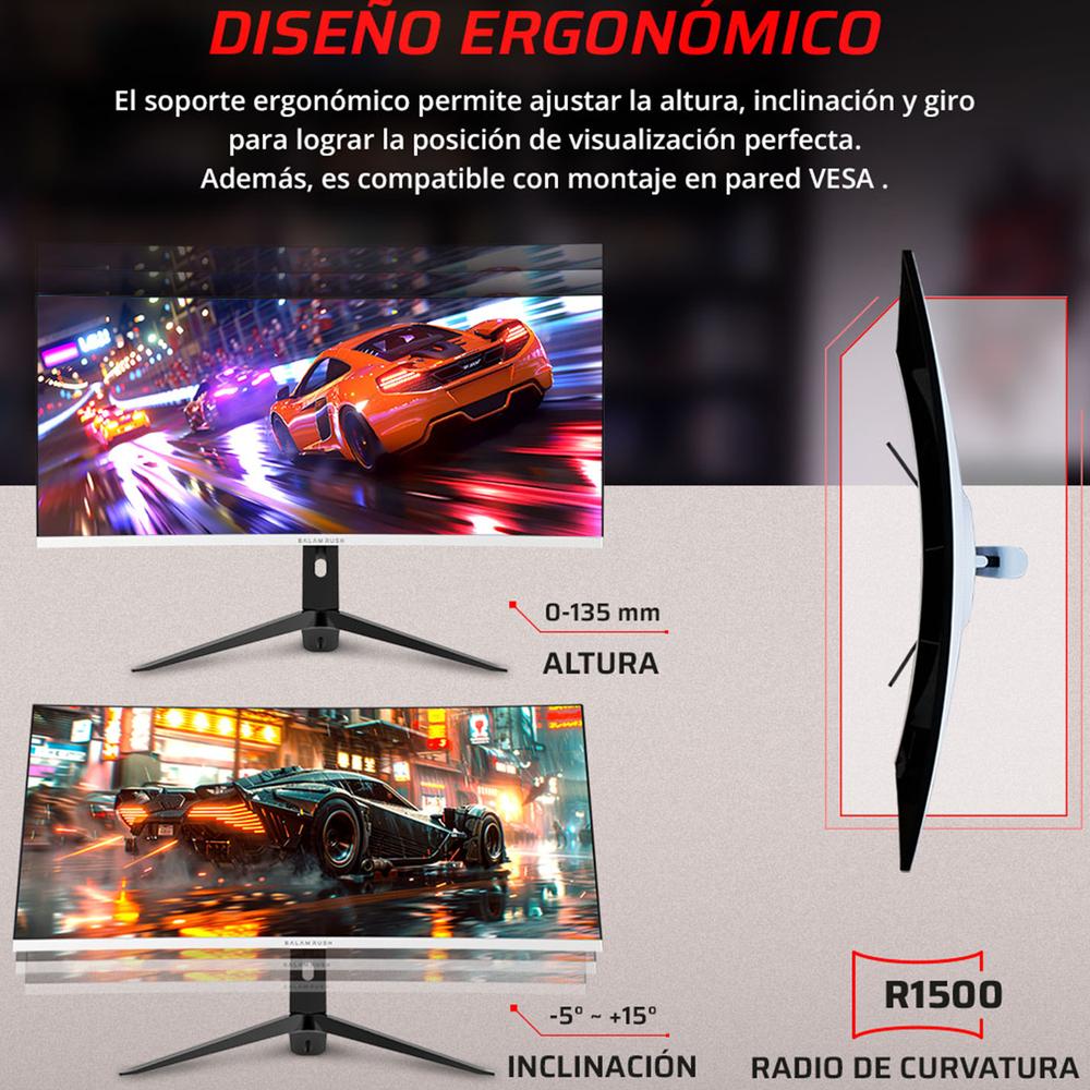 Foto 4 pulgar | Monitor Gamer Curvo 34 Balam Rush Extreme Earth Pro Mgp34c 1ms 165hz Uwqhd Va Led Hdmi Altavoces Fre