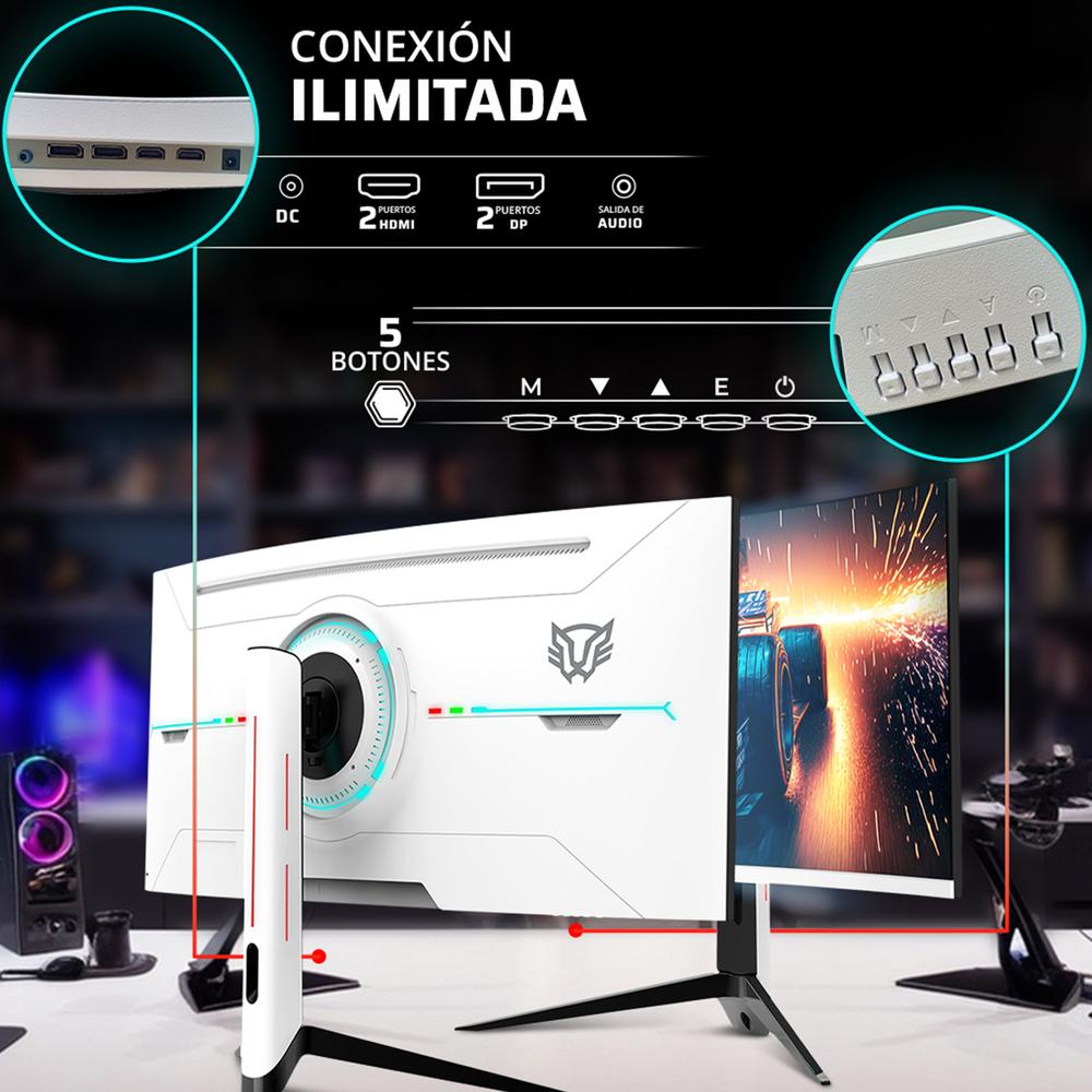 Foto 5 | Monitor Gamer Curvo 34 Balam Rush Extreme Earth Pro Mgp34c 1ms 165hz Uwqhd Va Led Hdmi Altavoces Fre