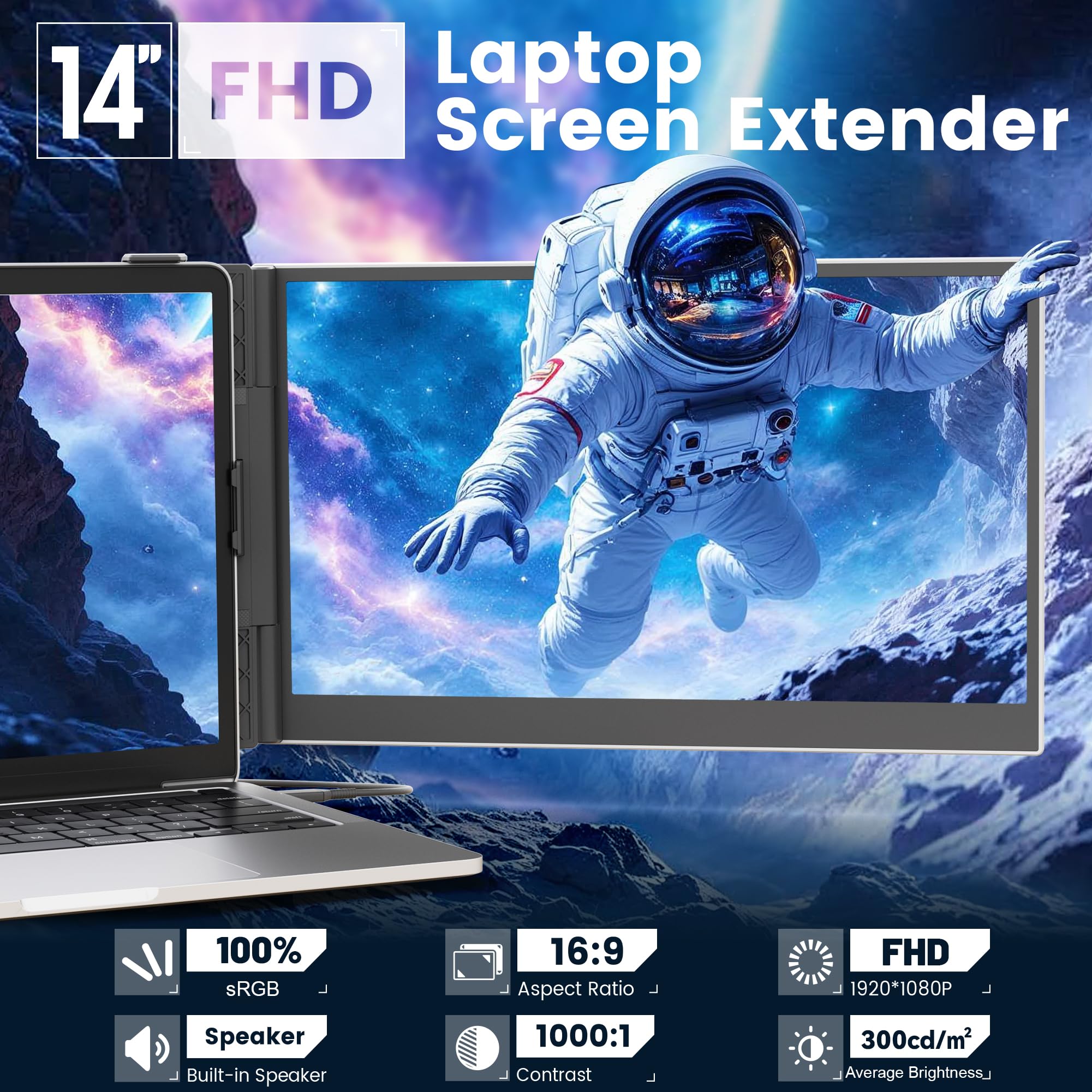 Foto 2 | Extensor De Pantalla Para Portátil Domyfan  Pantalla Fhd 1080p Ips De 14 Pulgadas - Venta Internacional.