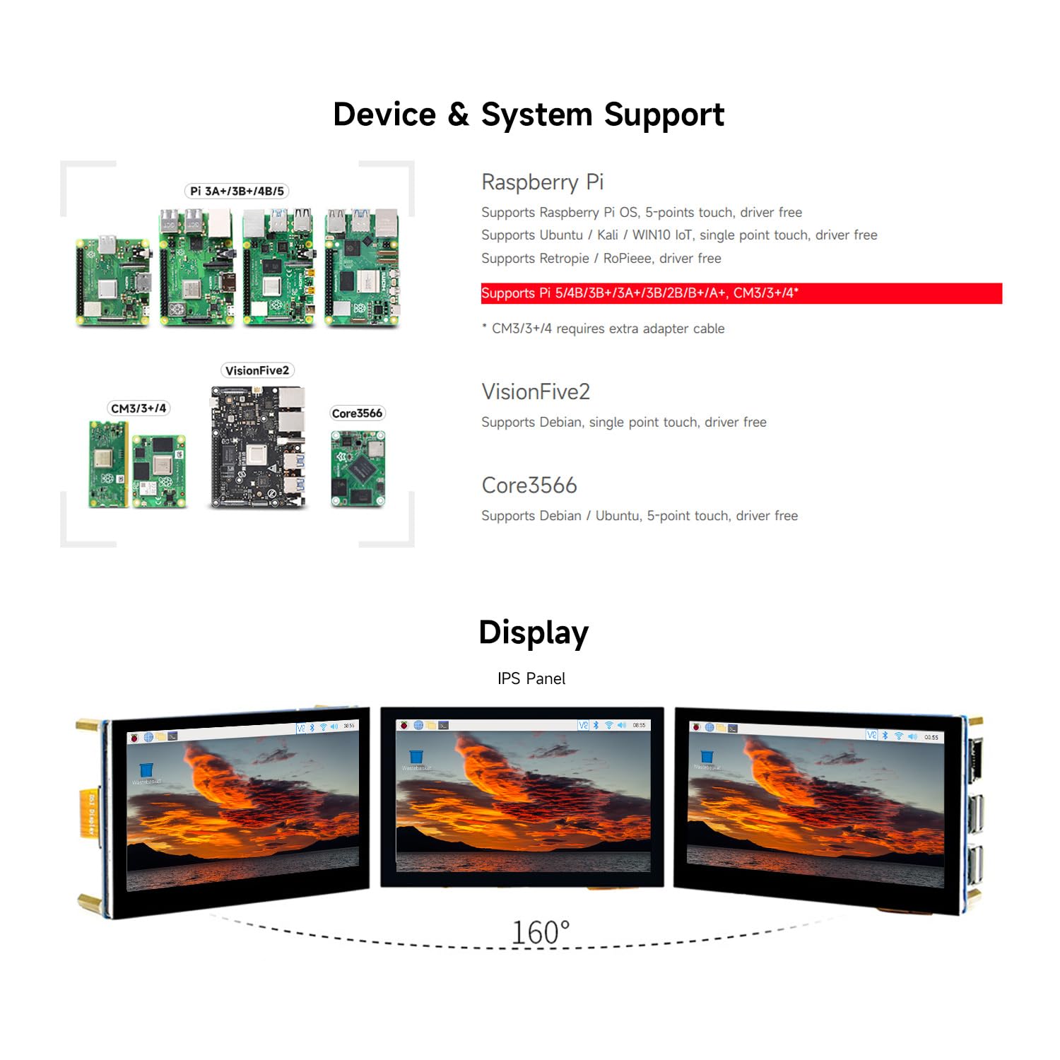 Foto 5 pulgar | Pantalla Táctil Capacitiva Waveshare De 4.3 Pulgadas Para Raspberry Pi - Venta Internacional.